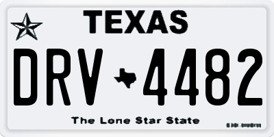 TX license plate DRV4482