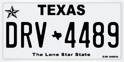 TX license plate DRV4489