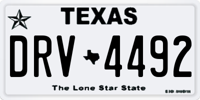 TX license plate DRV4492