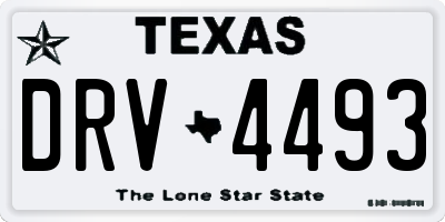 TX license plate DRV4493