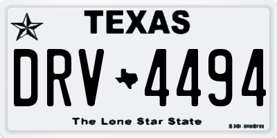 TX license plate DRV4494