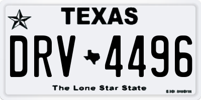 TX license plate DRV4496