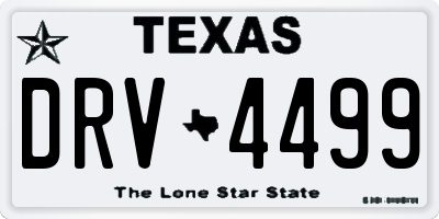 TX license plate DRV4499