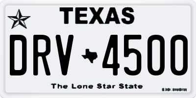 TX license plate DRV4500