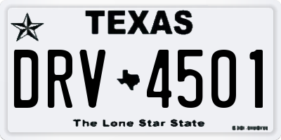 TX license plate DRV4501