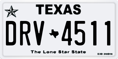 TX license plate DRV4511