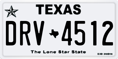 TX license plate DRV4512