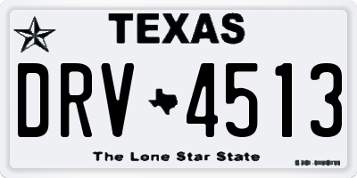 TX license plate DRV4513