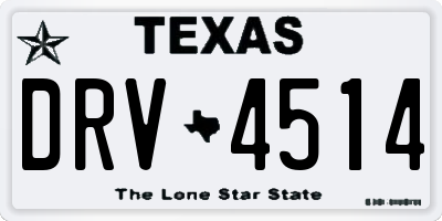 TX license plate DRV4514