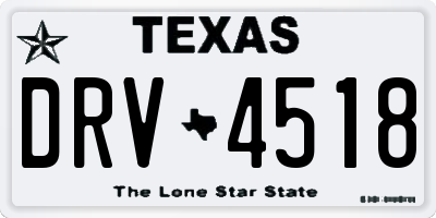 TX license plate DRV4518