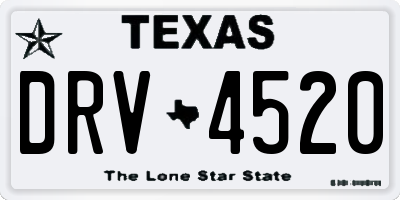 TX license plate DRV4520