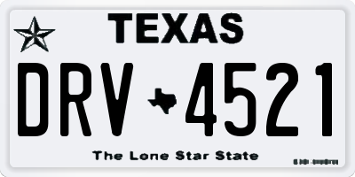 TX license plate DRV4521