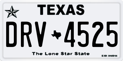 TX license plate DRV4525
