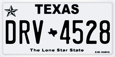 TX license plate DRV4528