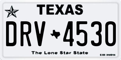 TX license plate DRV4530