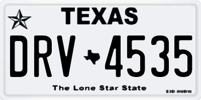 TX license plate DRV4535