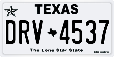 TX license plate DRV4537