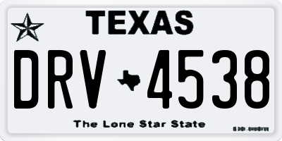 TX license plate DRV4538