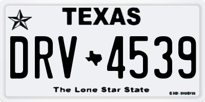 TX license plate DRV4539