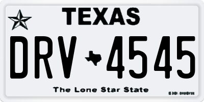 TX license plate DRV4545