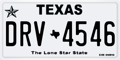 TX license plate DRV4546