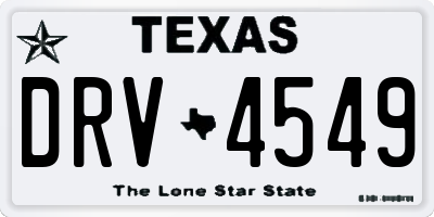 TX license plate DRV4549