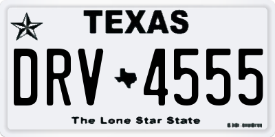 TX license plate DRV4555