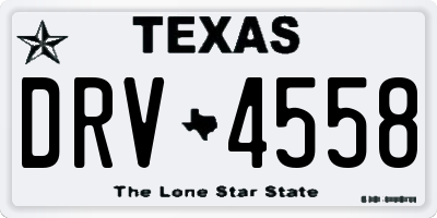 TX license plate DRV4558
