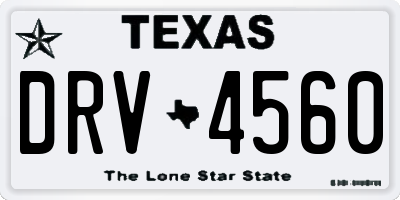 TX license plate DRV4560