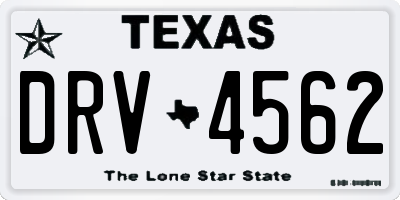 TX license plate DRV4562