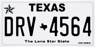 TX license plate DRV4564