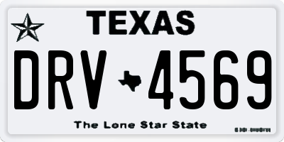 TX license plate DRV4569