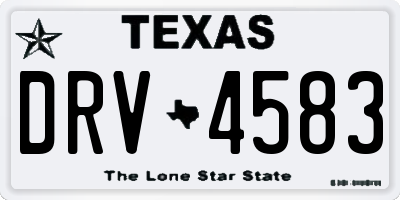 TX license plate DRV4583