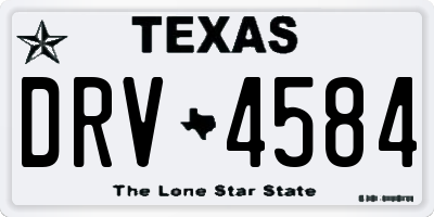 TX license plate DRV4584