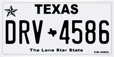 TX license plate DRV4586
