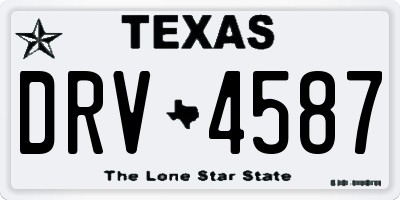 TX license plate DRV4587
