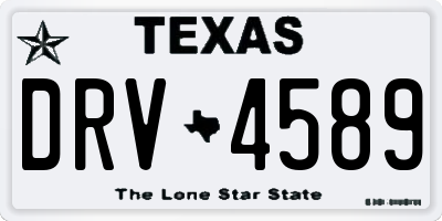 TX license plate DRV4589
