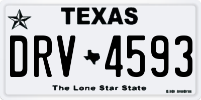 TX license plate DRV4593