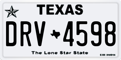TX license plate DRV4598