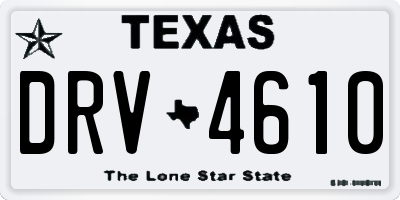 TX license plate DRV4610