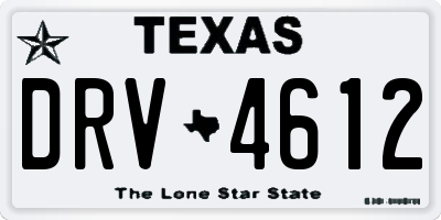 TX license plate DRV4612