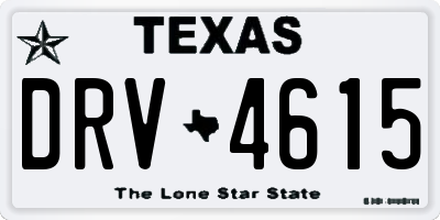 TX license plate DRV4615