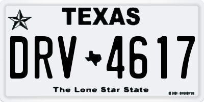 TX license plate DRV4617