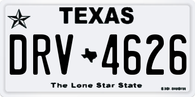 TX license plate DRV4626