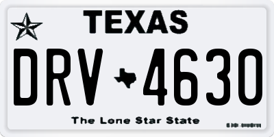 TX license plate DRV4630