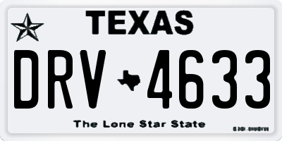 TX license plate DRV4633