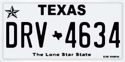 TX license plate DRV4634