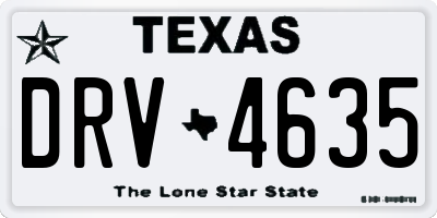 TX license plate DRV4635