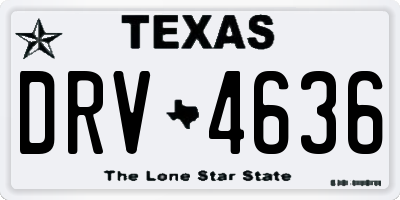 TX license plate DRV4636