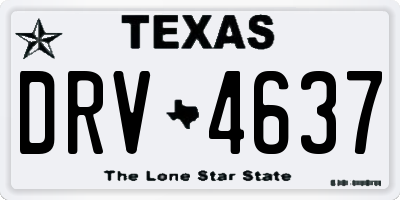 TX license plate DRV4637